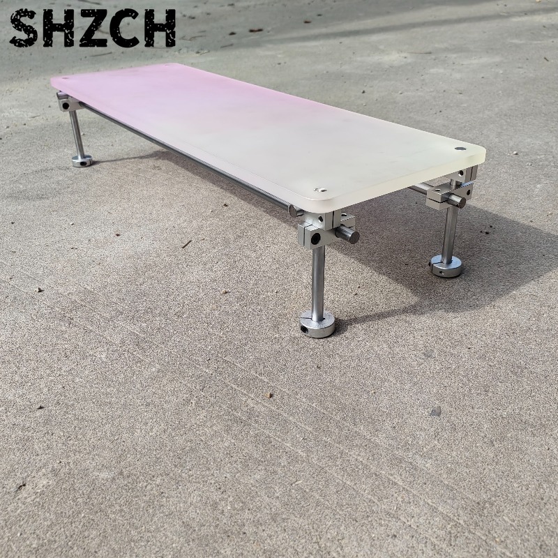 Desk Setup For Laptop And Monitor - ‌ Esthetische roze gradiënt acryl monitorstandaard