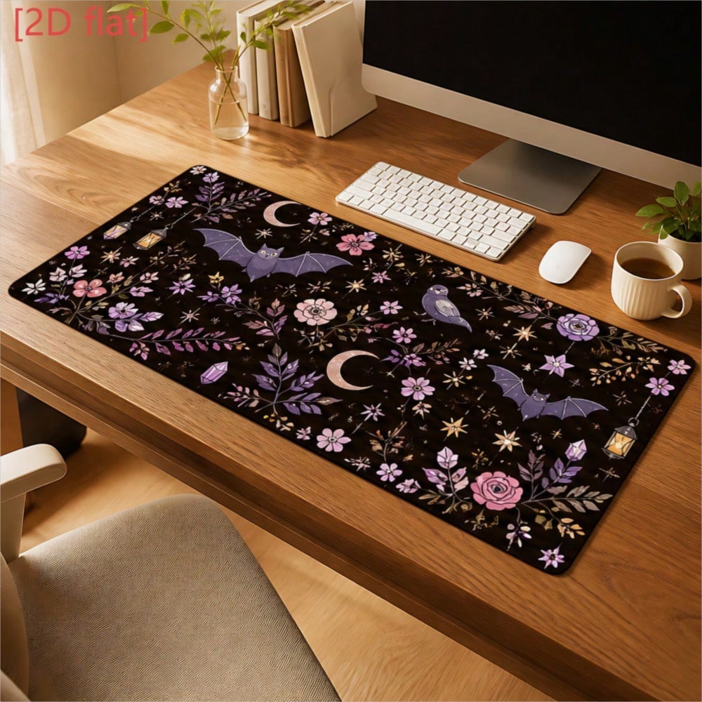 Desk Setup For Office - Muismat 2D Plat 1stuk Paars Vleermuis