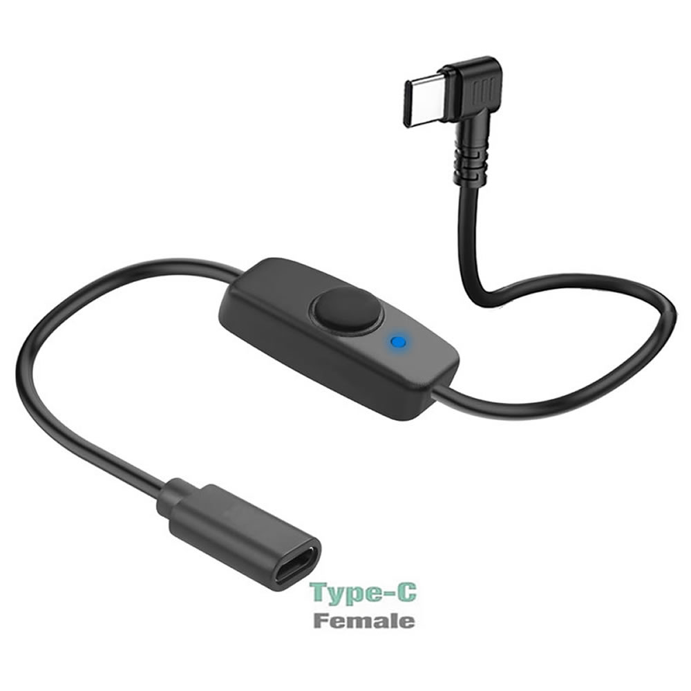 Desk Setup Led Strip - Korte USB C-verlengkabel met AAN Uitschakelaar