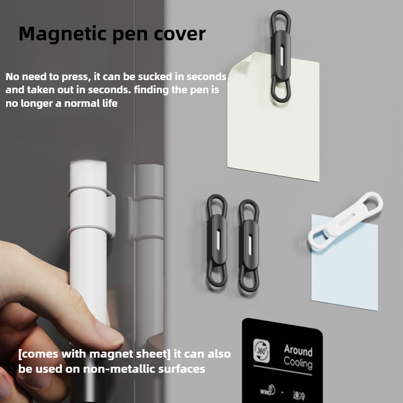 Pen Cup Magnetic - Flexibele siliconen magnetische penhouder, herbruikbaar, verstelbaar,