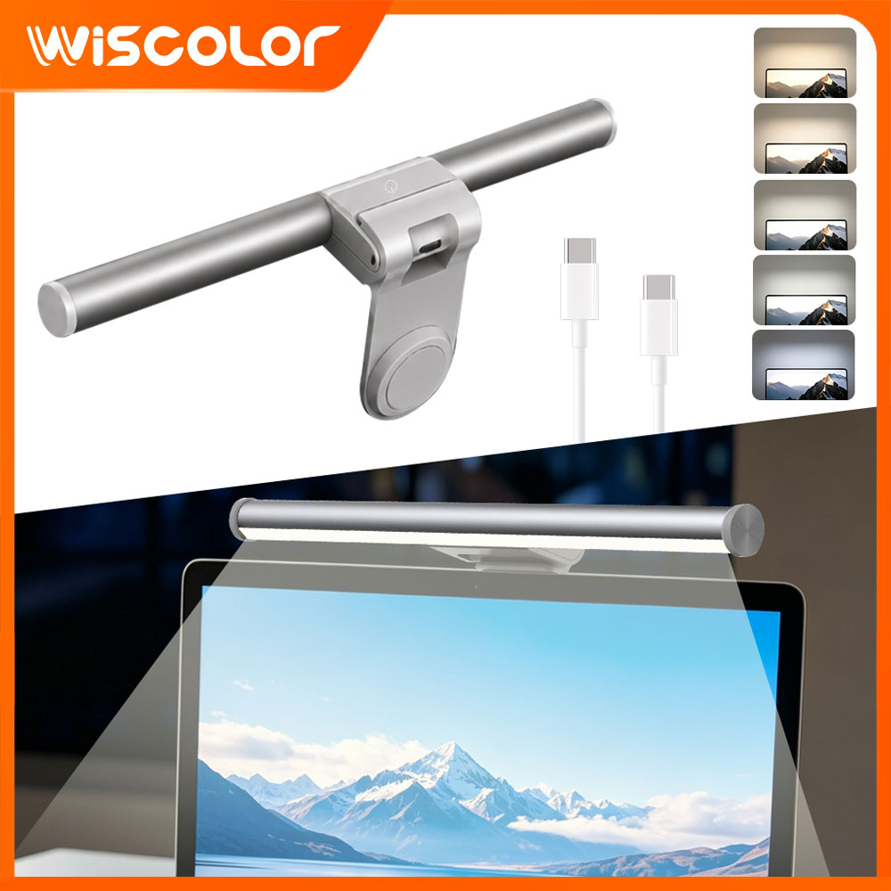 Desk Setup For Office - RGBIC LED-verlichting, dimbare monitor-lichtbalk, slimme wifi-muziek-afstandsbediening,