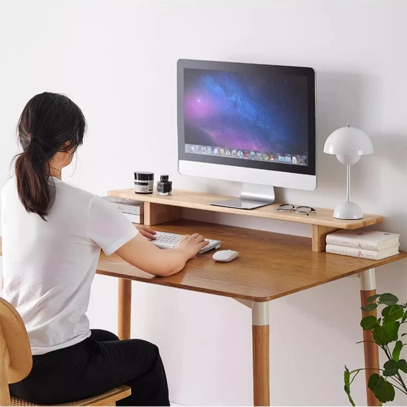 Houten monitorstandaard voor e - Desk Setup For Laptop And Monitor recensie en prijs