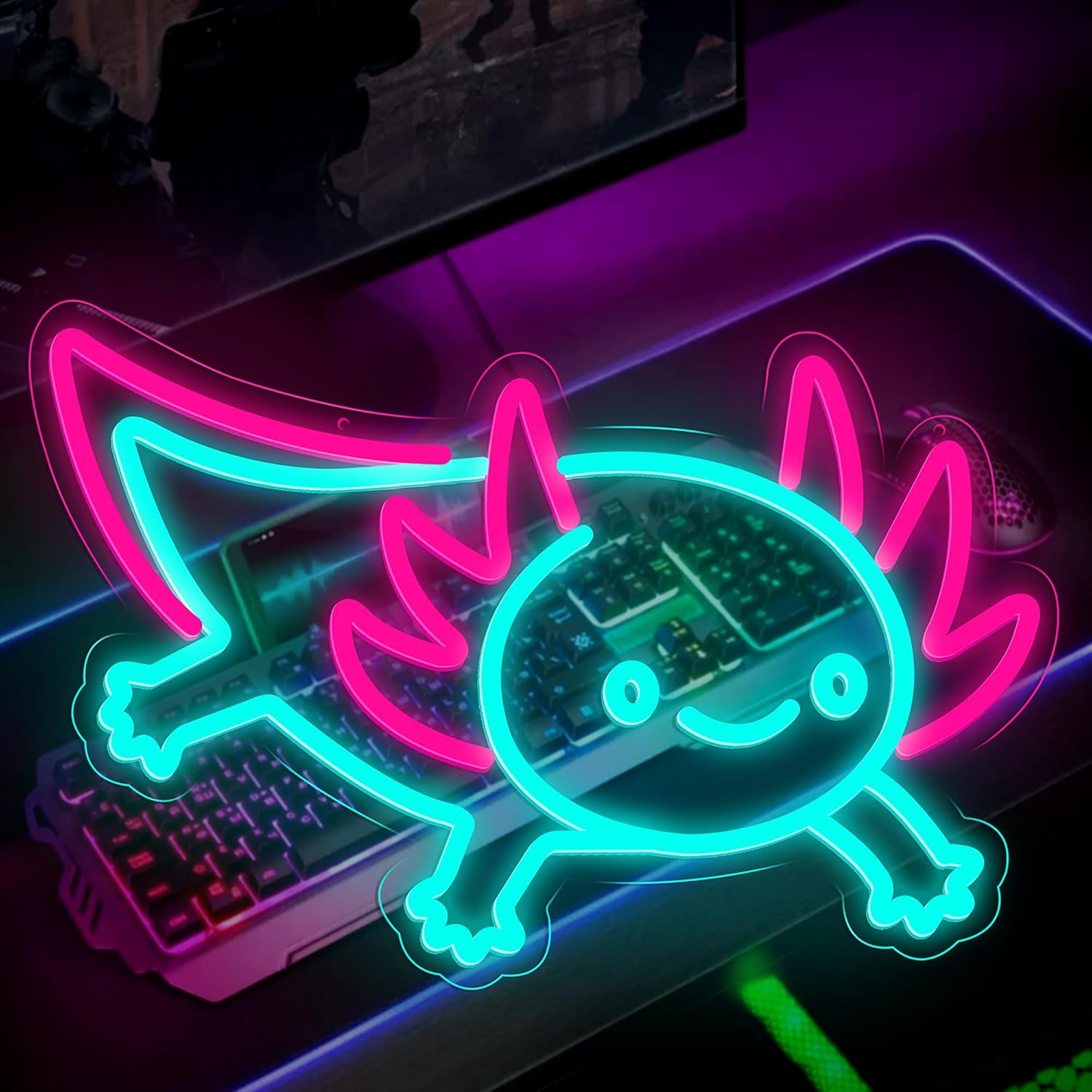 Axolotl Dragon Neon Licht Dimb - Desk Setup Studio recensie en prijs