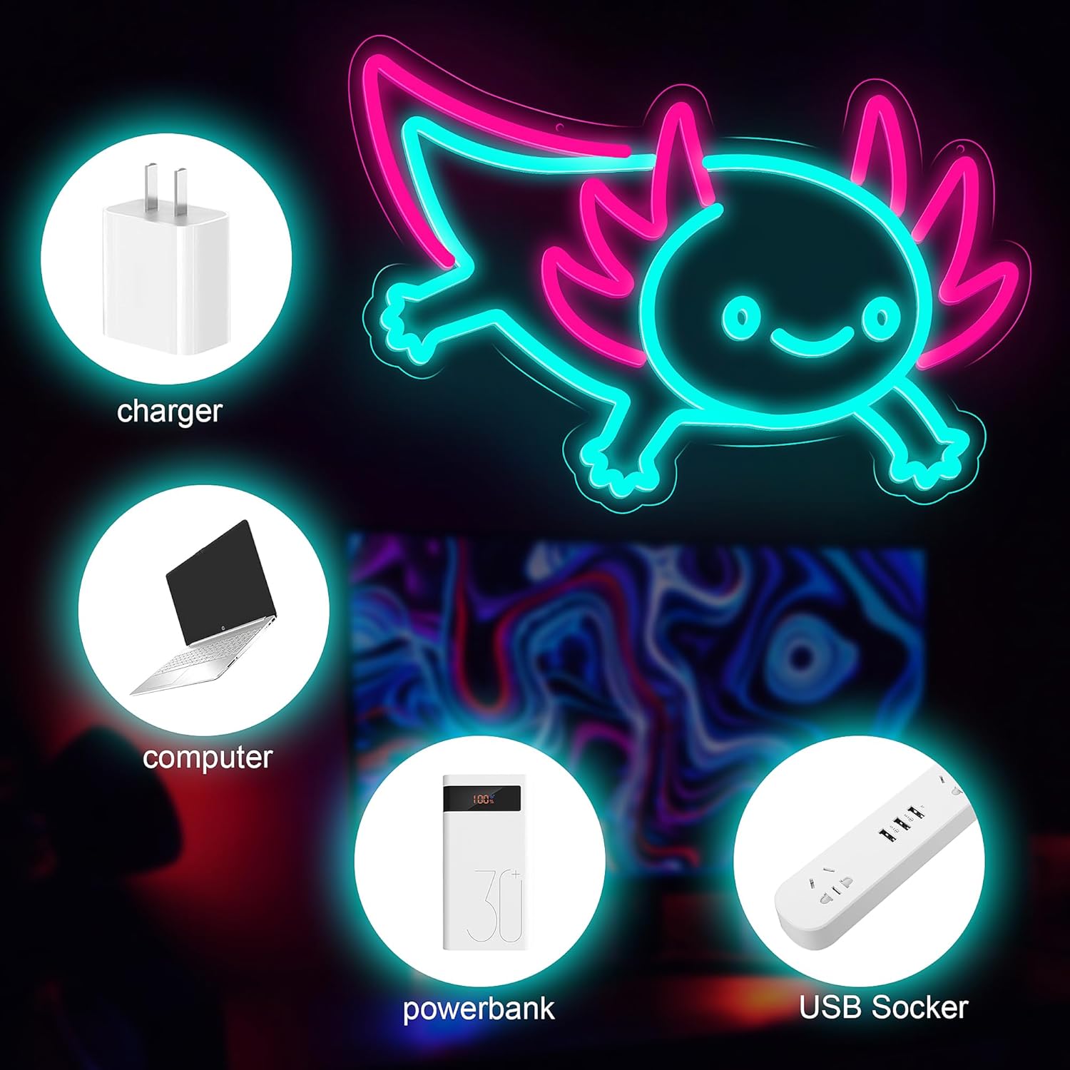 Axolotl Dragon Neon Licht Dimb - Desk Setup Studio recensie en prijs