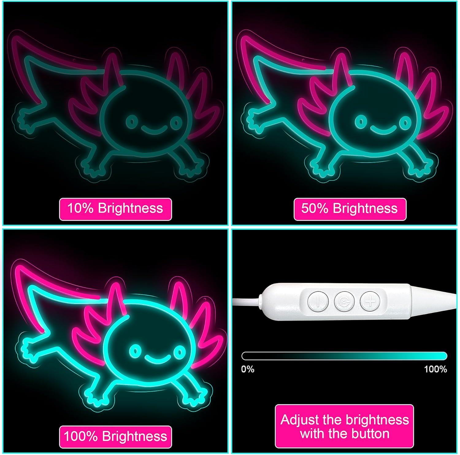 Axolotl Dragon Neon Licht Dimb - Desk Setup Studio recensie en prijs