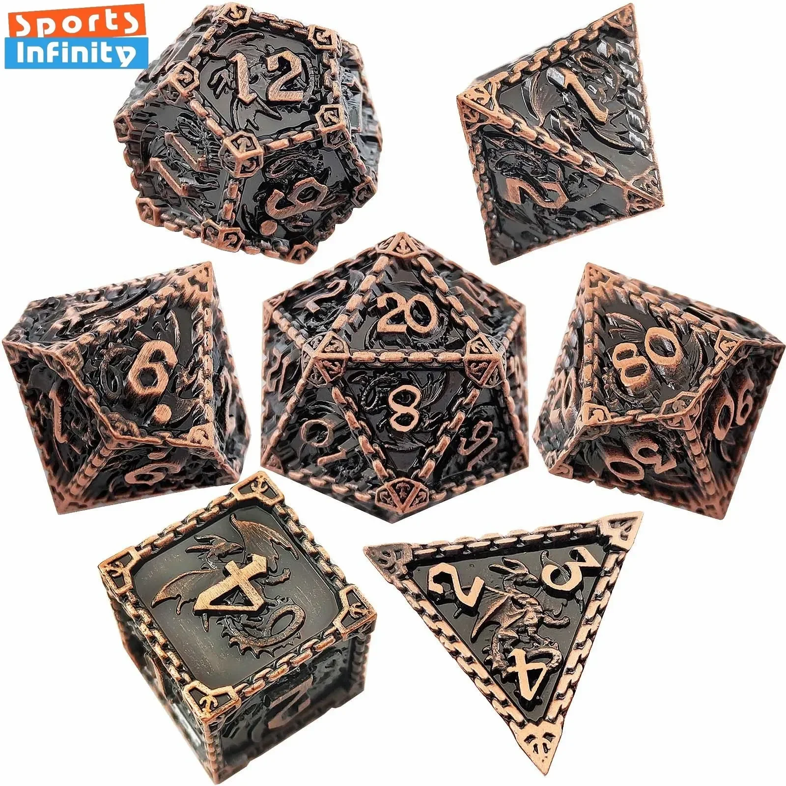 7pcs Metalen Dobbelstenen Set  - Desk Setup Game recensie en prijs