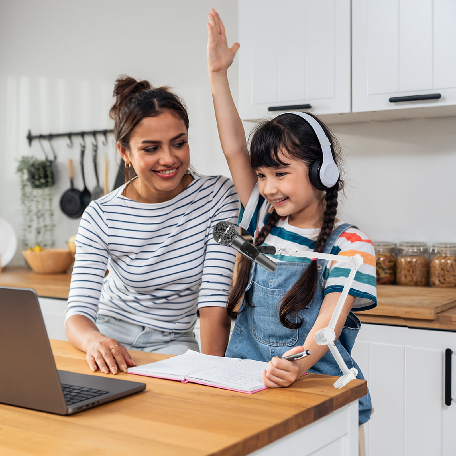 1Set Microfoonarm Wit Verstelb - Desk Setup Studio recensie en prijs