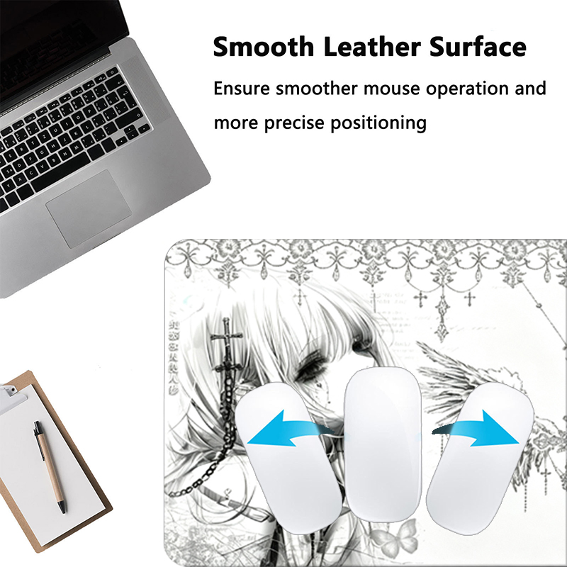 Leren muismat Zwart Wit Anime  - Desk Setup Mat recensie en prijs
